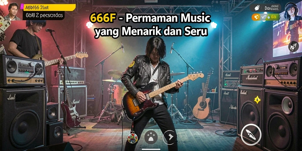Tampilan gameplay 666F yang penuh warna dan interaktif.