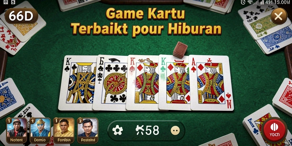 Tampilan gameplay seru dalam 66D dengan aksi domino yang mendebarkan.