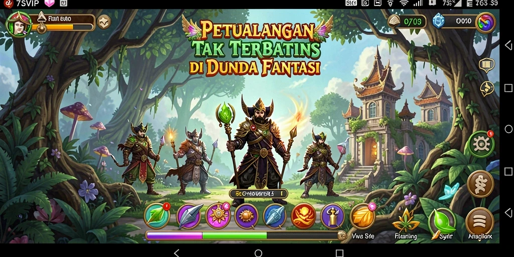 Screenshot utama gameplay <strong>7SVIP</strong> menampilkan aksi petualangan epik.