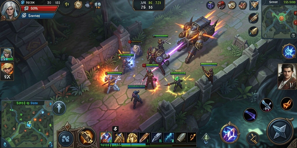 Screenshot gameplay 9ZK yang menunjukkan aksi pertempuran seru.