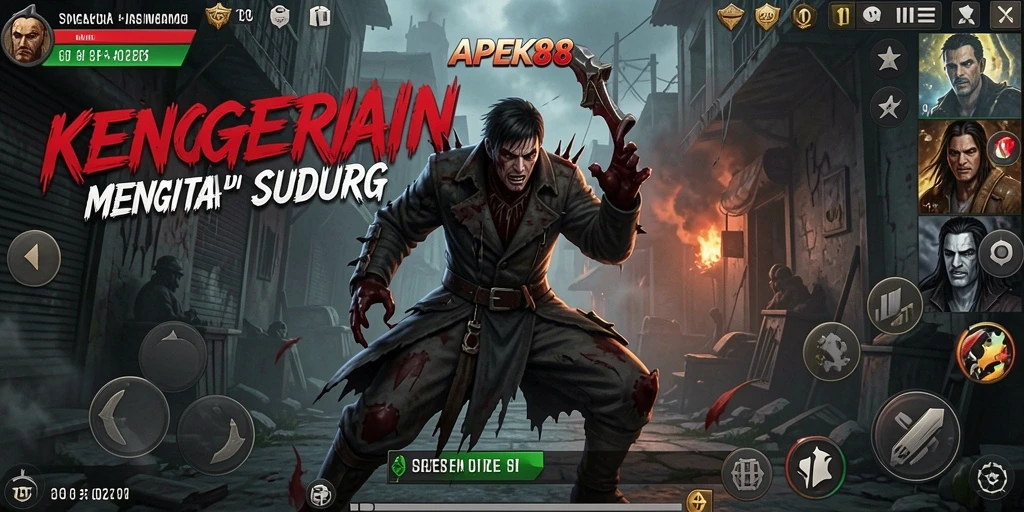 Screenshot dari gameplay APEK88, menampilkan suasana Horror yang menegangkan.