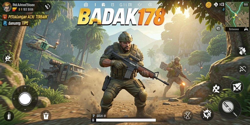 Screenshot utama BADAK178 menampilkan aksi menegangkan dalam TPS.