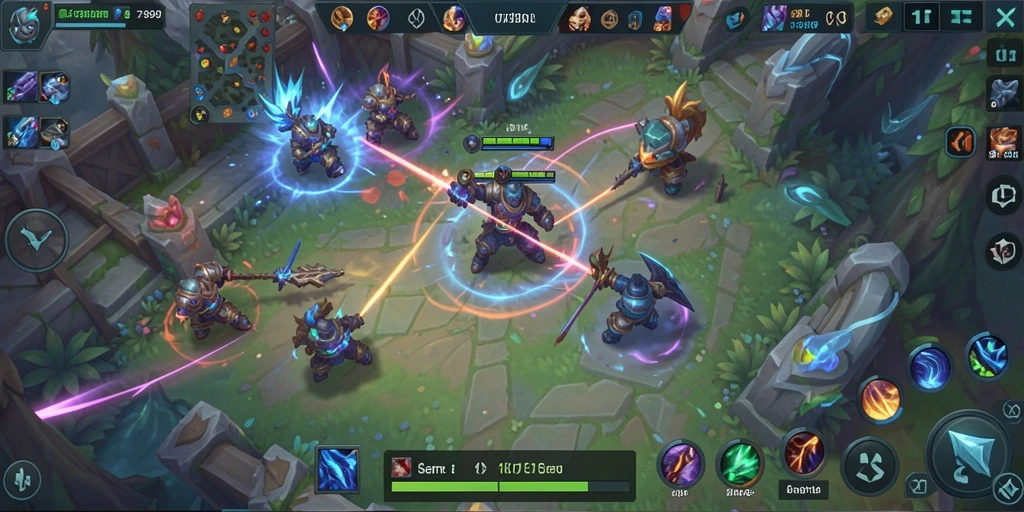 Screenshot menunjukkan pertarungan seru di arena C7890.