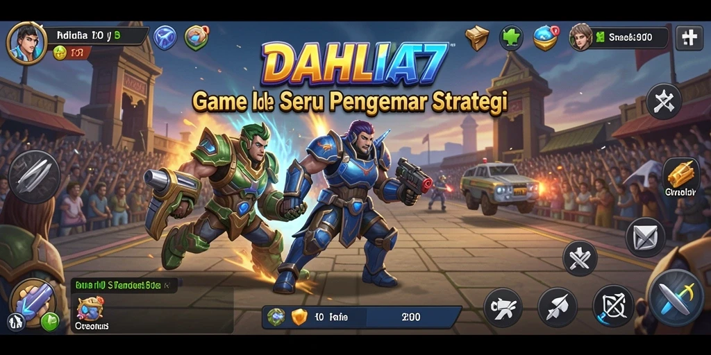 Screenshot gameplay <strong>DAHLIA77</strong> yang menunjukkan kemajuan karakter dalam skenario idle.