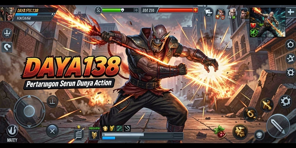 Tampilan seru dari gameplay action DAYA138 yang intens.