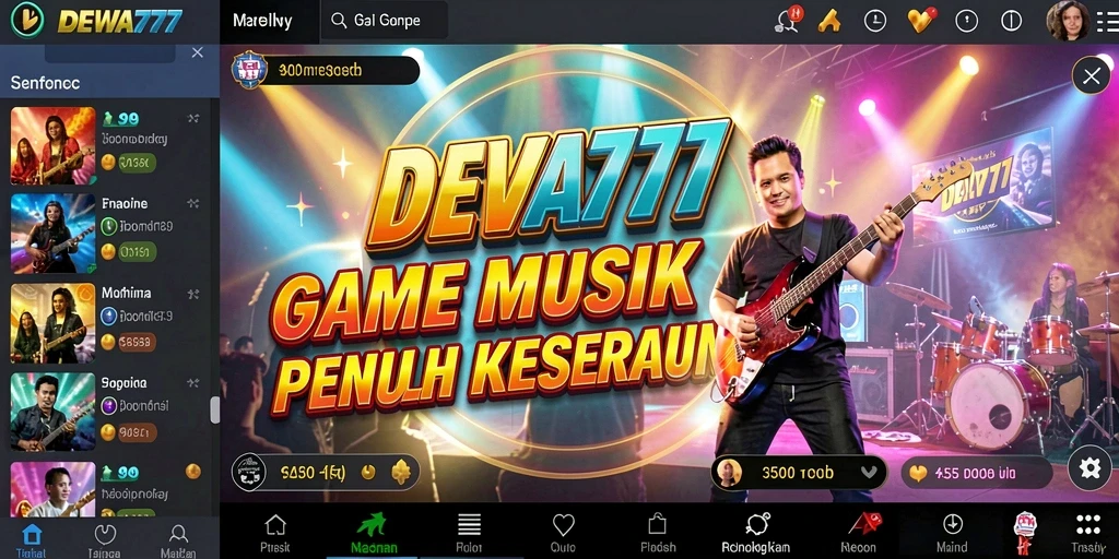 Tampilan gameplay DEWA777 yang menampilkan keseruan permainan musik.