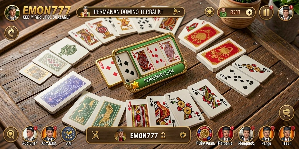Tampilan gameplay mengasyikkan dalam permainan Domino EMON777.