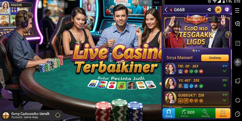 Skrinsut gameplay G668 dengan dealer langsung di meja blackjack.