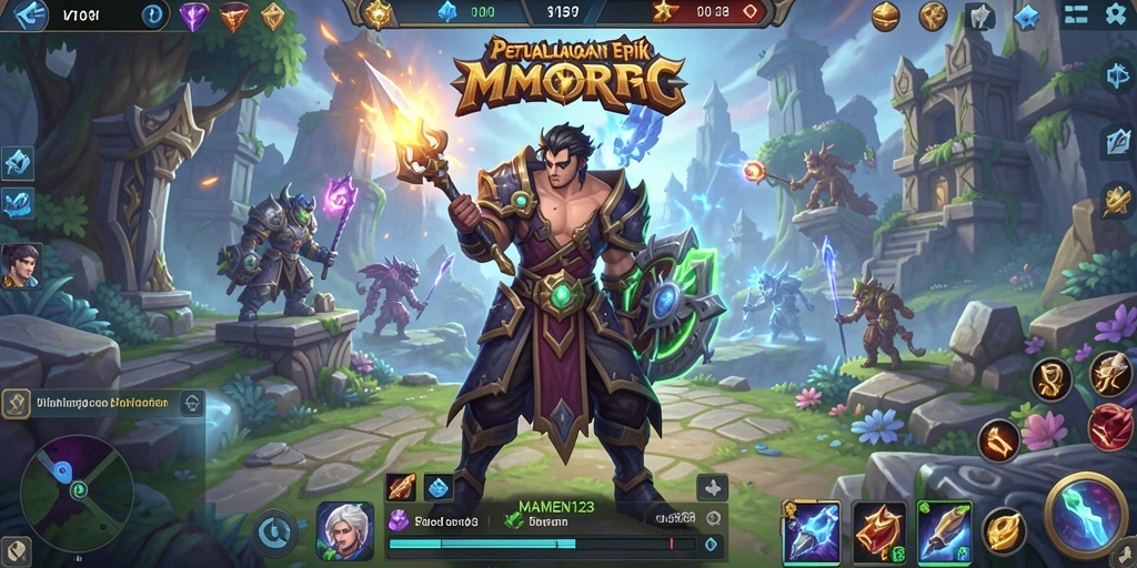 Screenshot gameplay MAMEN123 menampilkan aksi petualangan seru dalam dunia MMORPG.