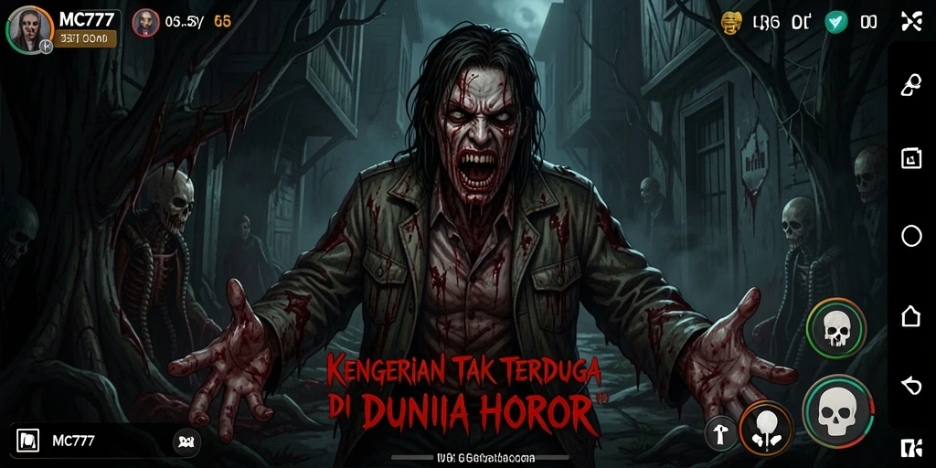 Tangkapan layar menampilkan momen mencekam dari gameplay MC777 yang menakutkan.