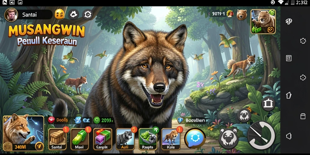 Tampilan gameplay MUSANGWIN yang seru dan penuh warna.