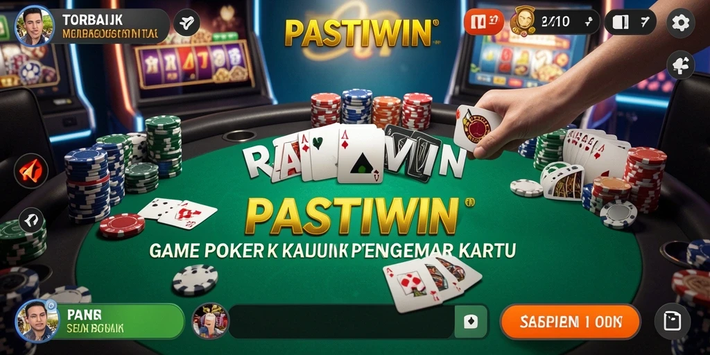 Tampilan gameplay mendebarkan di PASTIWIN yang menampilkan suasana Poker.