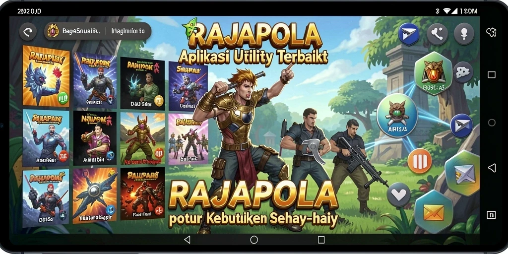 Tampilan antarmuka aplikasi RAJAPOLA yang menarik dan fungsional.
