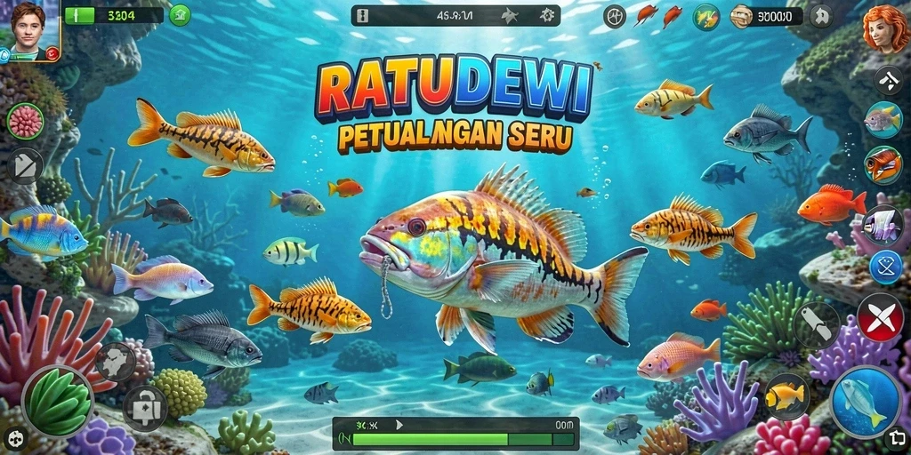 Screenshot gameplay menunjukkan aksi menembak ikan yang mendebarkan.
