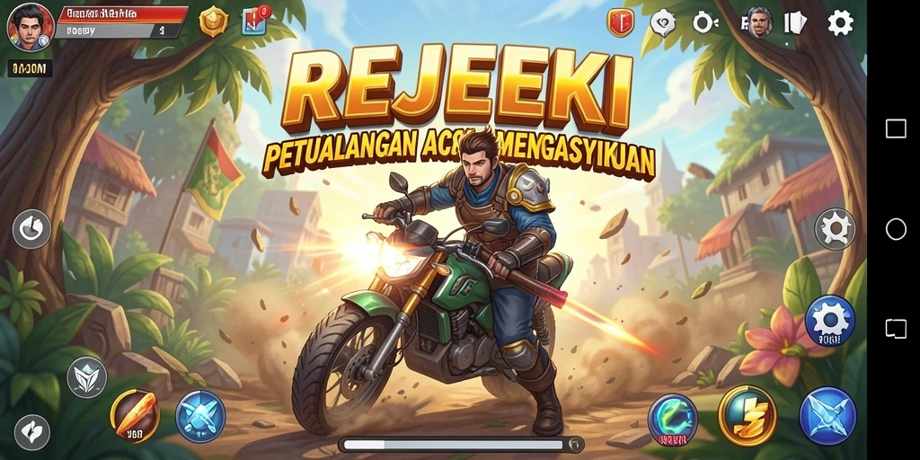 Gameplay REJEKI yang seru dan penuh aksi.
