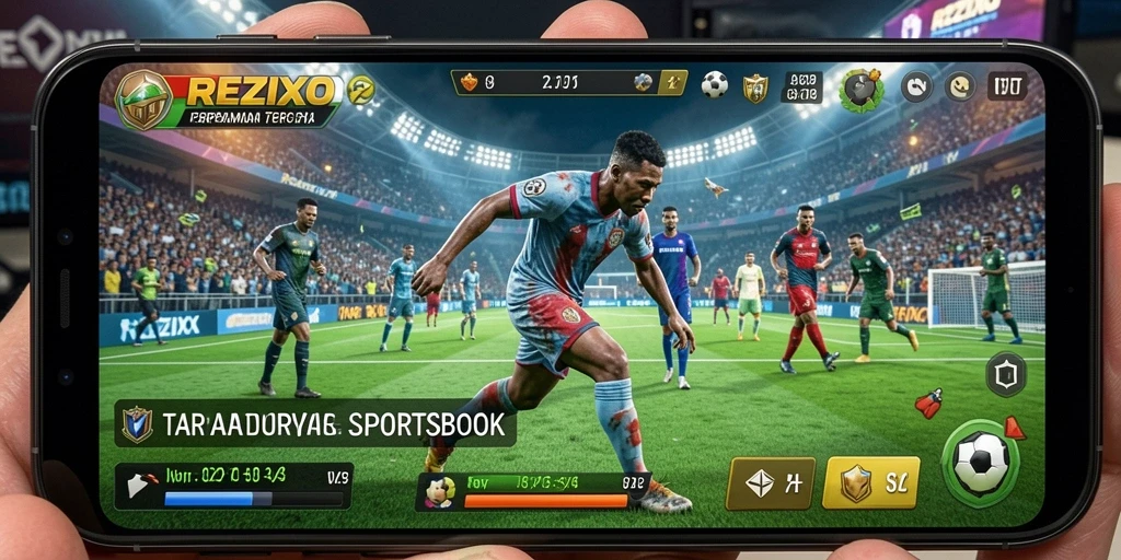 Screenshot utama REZIXO menunjukkan tampilan antarmuka taruhan yang menarik.