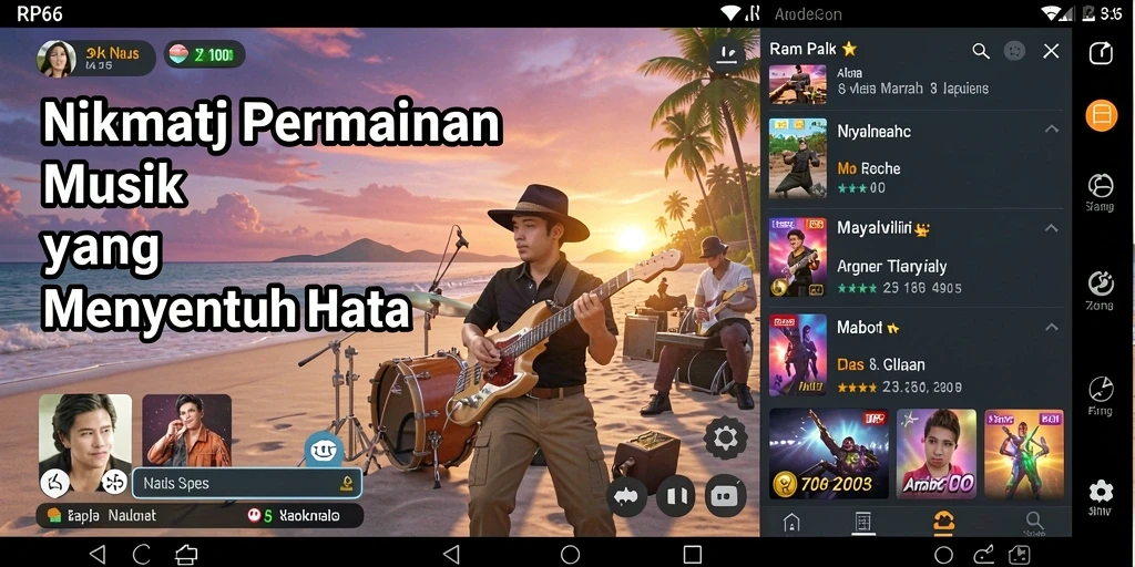 Tangkapan layar gameplay RP66 yang menampilkan aksi permainan musik interaktif.