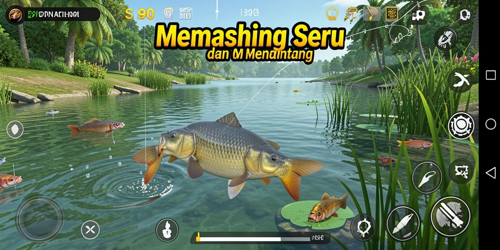 Tampilan menarik dari gameplay S80 saat memancing ikan.