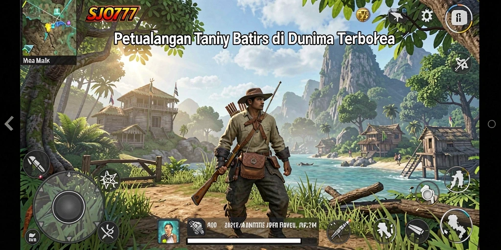 Screenshot SJO777 menampilkan aksi menjelajahi dunia terbuka