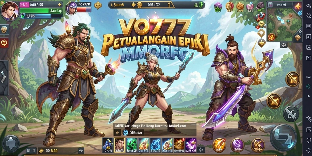 Screenshot VO777 menampilkan aksi pertempuran seru dalam dunia MMORPG.